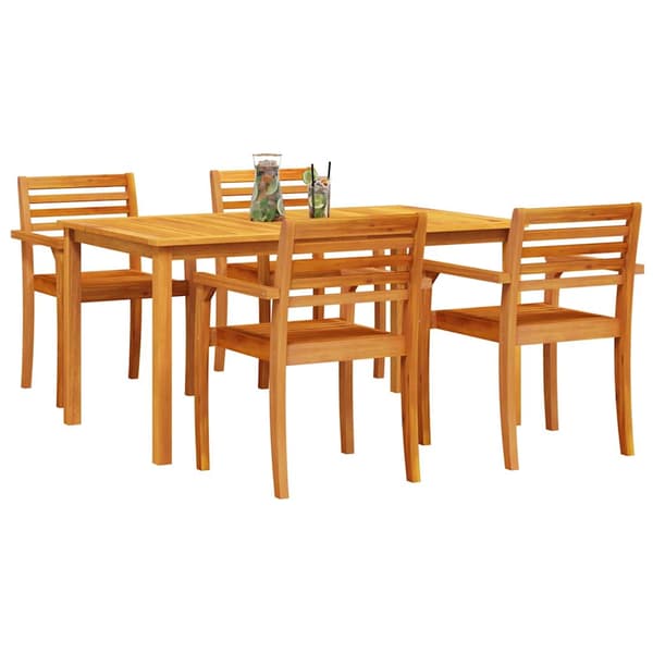vidaXL Hage Spisegruppe 5 pcs Brun Solid akasietre
