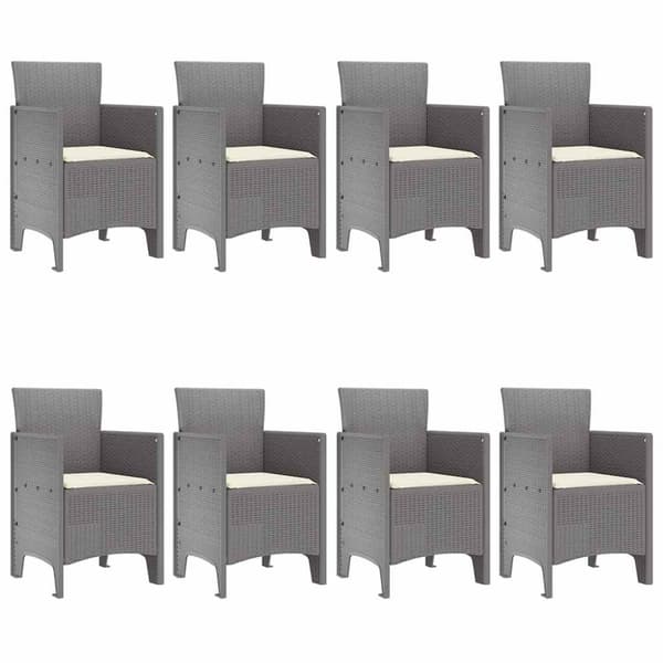 vidaXL Trädgårdsmöbelset 9 pcs Ljusgrå Polypropylen