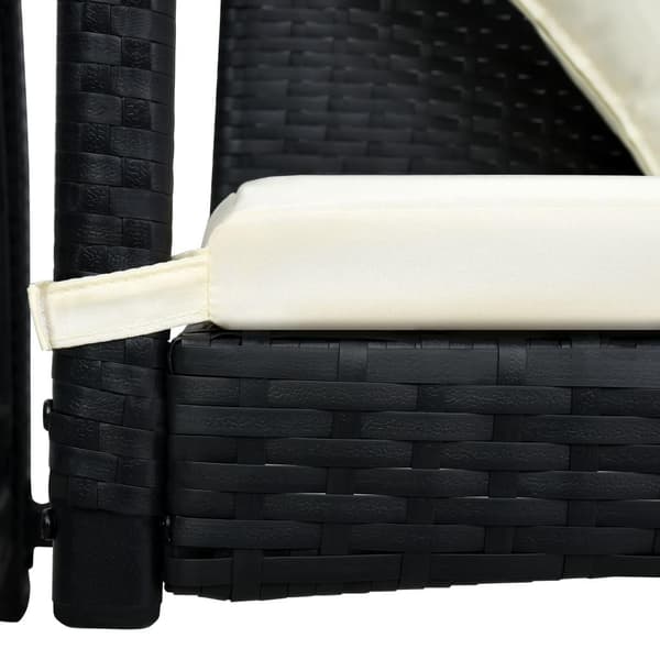 vidaXL Hammock 3-sits med tak konstrotting svart