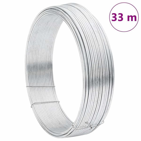 vidaXL Gjerde binding wire sølv 33 m Varmegalvanisert kabel