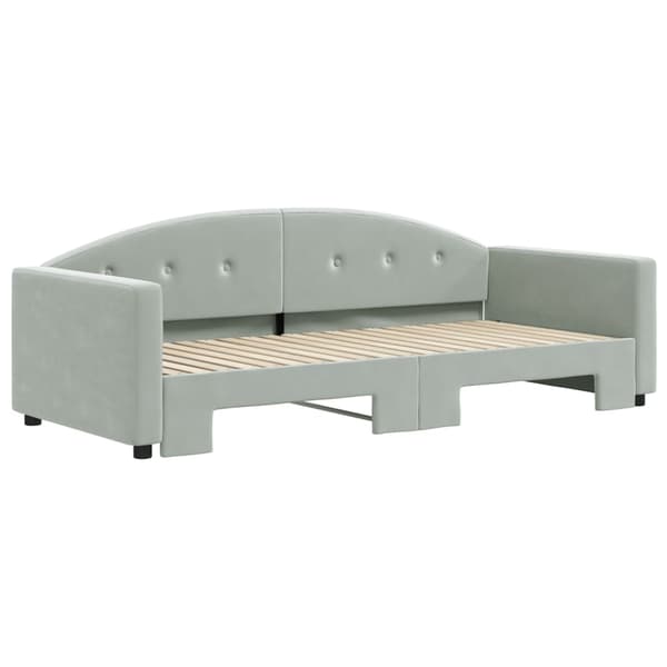 vidaXL Dagbädd utdragbar ljusgrå 90x190 cm sammet