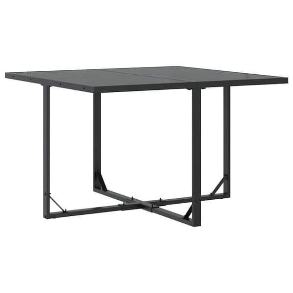 vidaXL Trädgårdsmöbelset 9 pcs Svart Stål