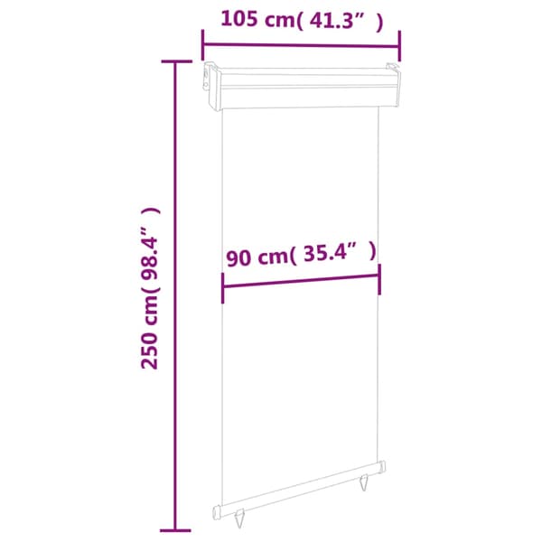 vidaXL Balkongmarkis 105x250 cm brun