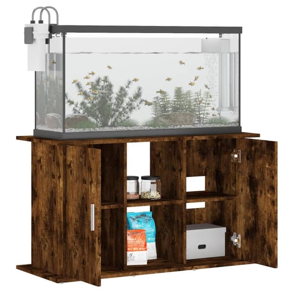 vidaXL Akvariumstativ røkt eik 101x41x58 cm konstruert tre