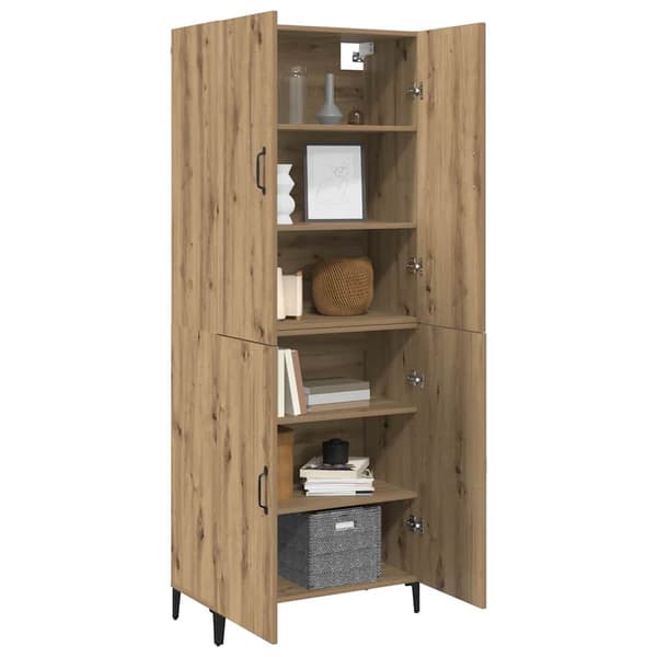 vidaXL Høyskap 2 pcs Artisan Eik Konstruert tre