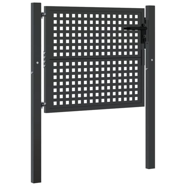 vidaXL Trädgårdsgrind antracit 100x75 cm stål
