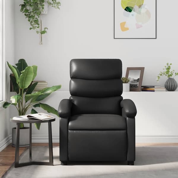 vidaXL Massagefåtölj svart konstläder