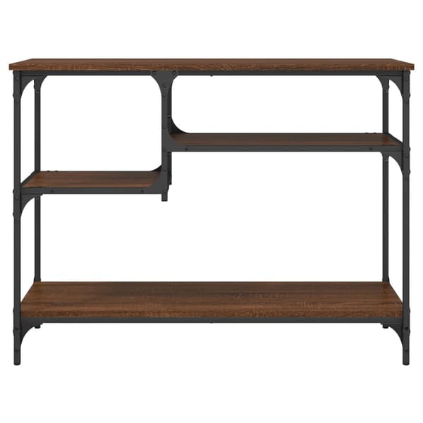 vidaXL Konsollbord med hyller brun eik 100x35x75 cm
