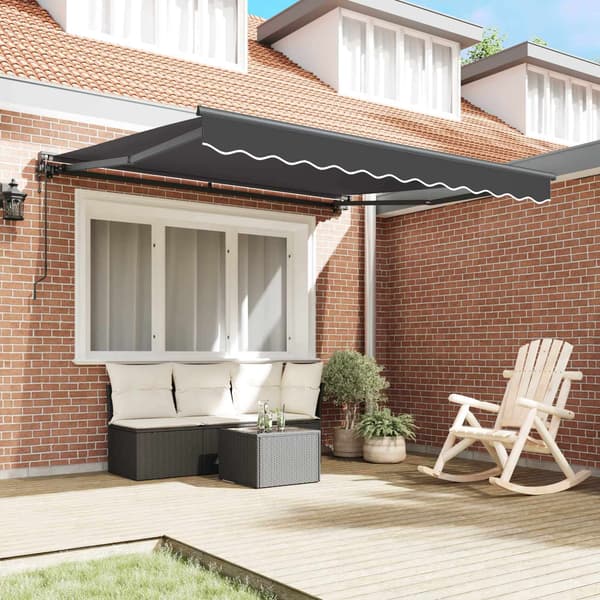 vidaXL Markisram Antracit 350 x 250 cm Polyester med PU-beläggning