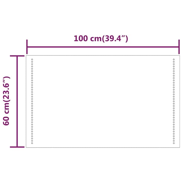 vidaXL Badrumsspegel LED 100x60 cm