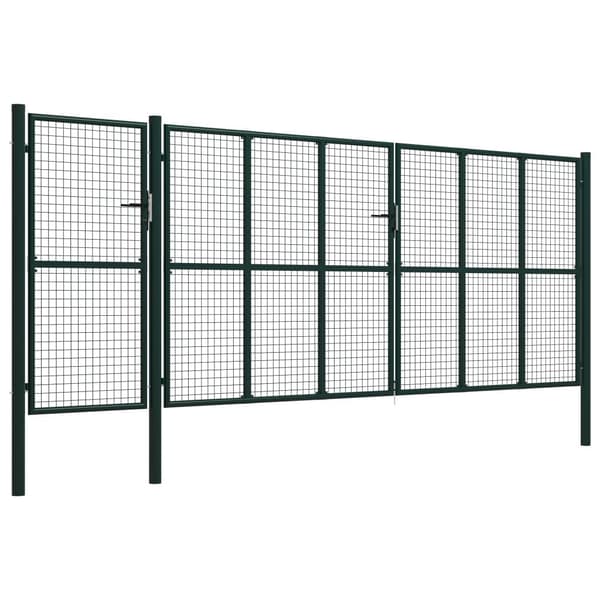 vidaXL Trädgårdsgrind stål 500x175 cm grön