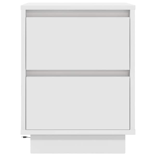 vidaXL Nattskap med LED-lys Hvit 38x34x50 cm