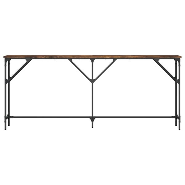 vidaXL Konsollbord røkt eik 180x23x75 cm konstruert tre