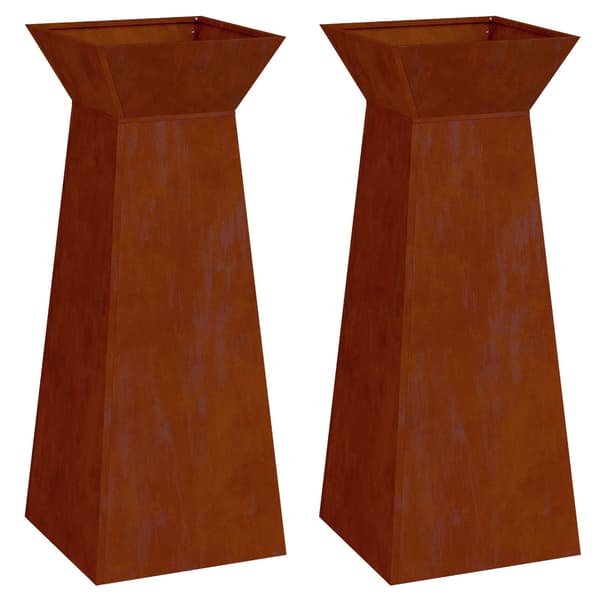 vidaXL Søyleplanter 2 pcs sølv 40 x 40 x 100 cm Cortenstål