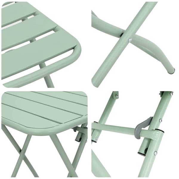 vidaXL Bistrosett 3 pcs grønn Stål