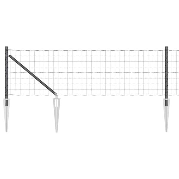 vidaXL Gjerde med stolpe Grå 0,4 x 50 m Stål og PVC