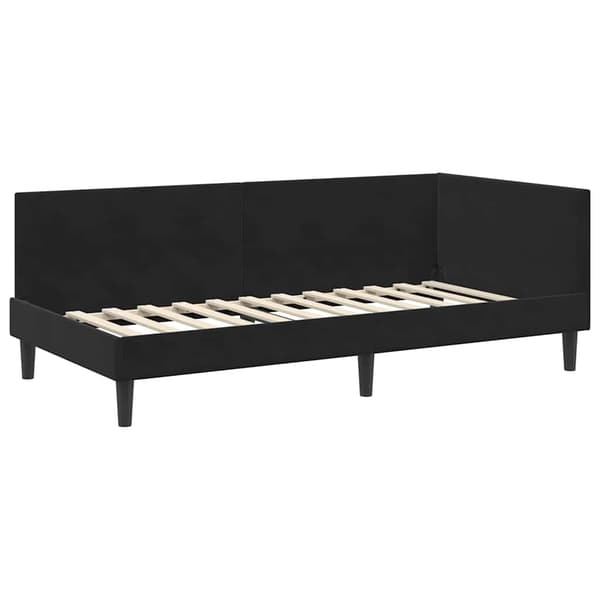 vidaXL Hörnssängram Svart 80 x 200 cm Sammet