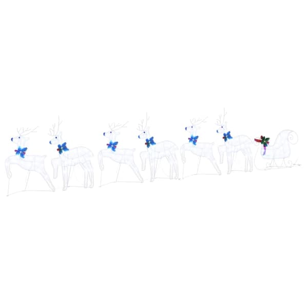 vidaXL LED Renar 7 st Vit tyg