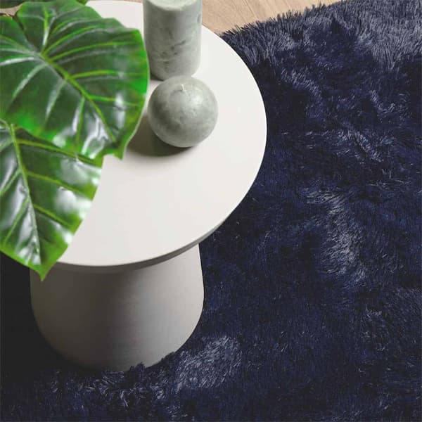 vidaXL Flossteppe med lang luv NAVARRA marine 120x120 cm polyester