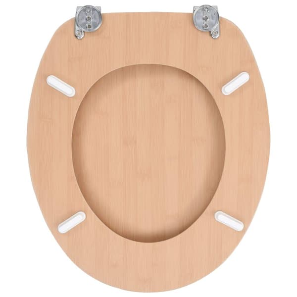 vidaXL Toalettsits med lock MDF bambudesign