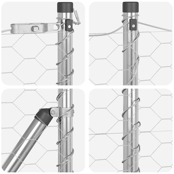 vidaXL Stängselstolpe Silver 10 x 0,4 m (50 mm mesh) Stål