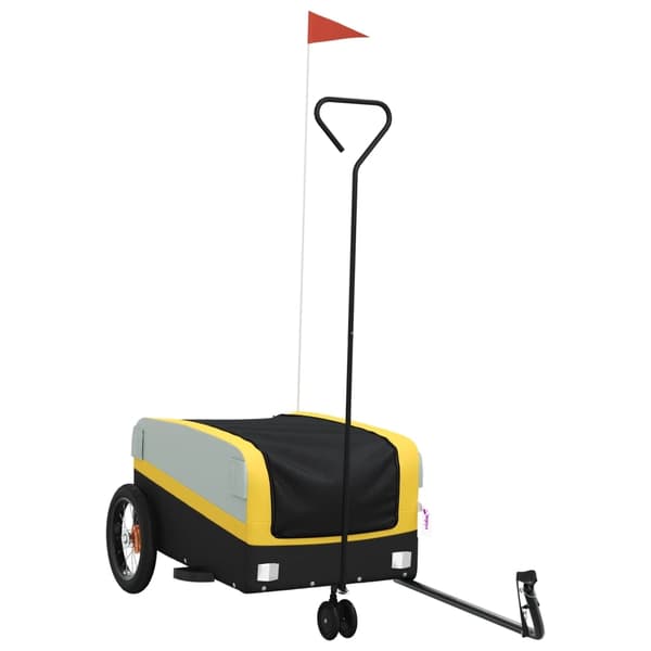 vidaXL Sykkelvogn svart og gul 30 kg jern