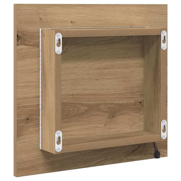 vidaXL LED Badevindu Artisan Eik 40 x 37 x 8.5 cm Konstruert tre