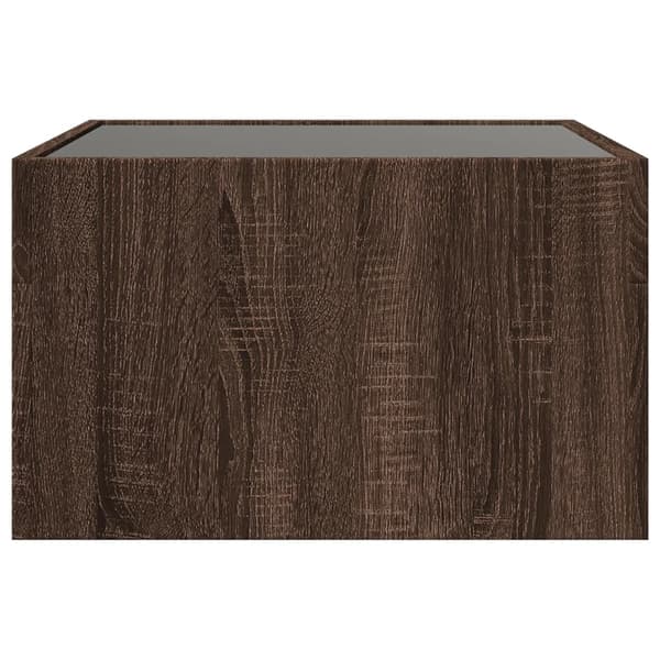 vidaXL Soffbord med Infinity LEDs brun ek 50x50x30 cm