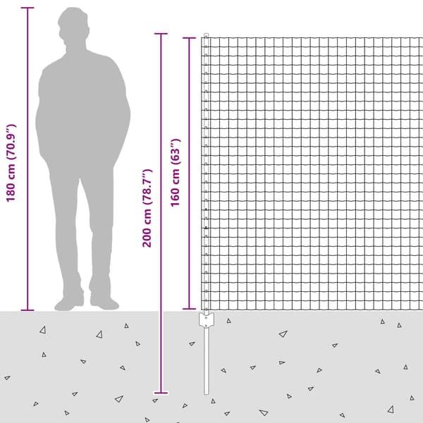 vidaXL Gjerde med stolpe sølv 1,6 x 10 m Stål