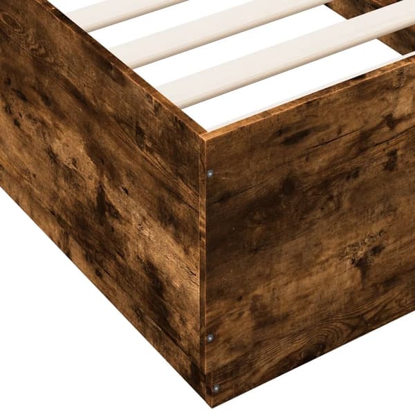 vidaXL Sengeramme røkt eik 90x190 cm konstruert tre