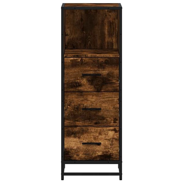 vidaXL Baderomsskap røkt eik 35x37,5x100 cm konstruert tre