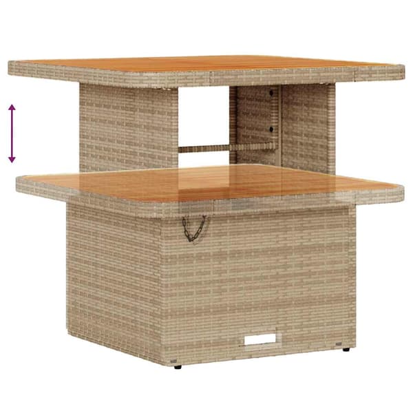vidaXL Trädgårdsoffset 9 pcs Beige konstrotting