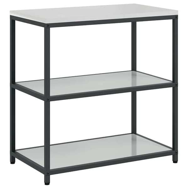 vidaXL Köksförvaringsset med hylla 3 pcs Silver Galvaniserat Stål
