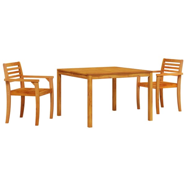 vidaXL Hage Spisegruppe 3 pcs Brun Solid akasietre