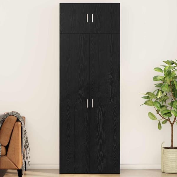 vidaXL Oppbevaringsskap 3 pcs Svart Eik