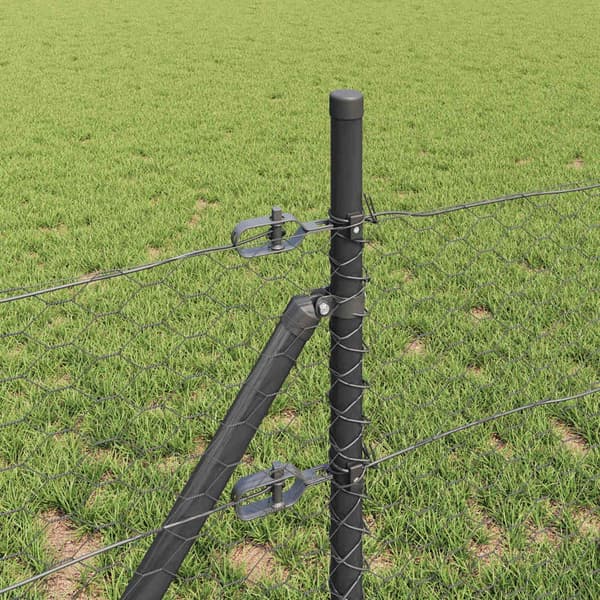 vidaXL Gjerdepåle Grå 25 x 0,5 m (36 mm mesh) Stål