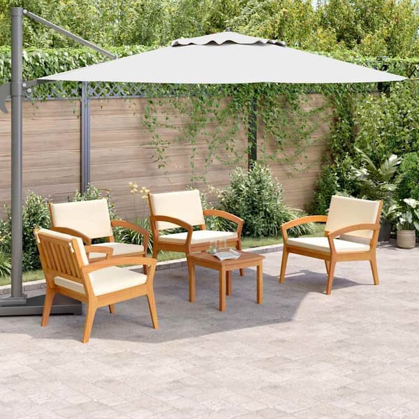 vidaXL Bistroset med kudde 5 pcs Brun Polyester