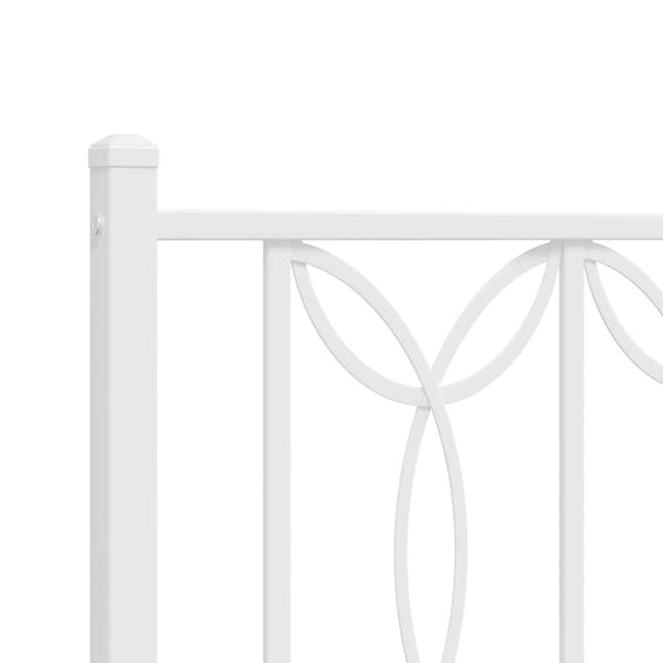 vidaXL Utskiftbar sengegavl i metall hvit 193 cm