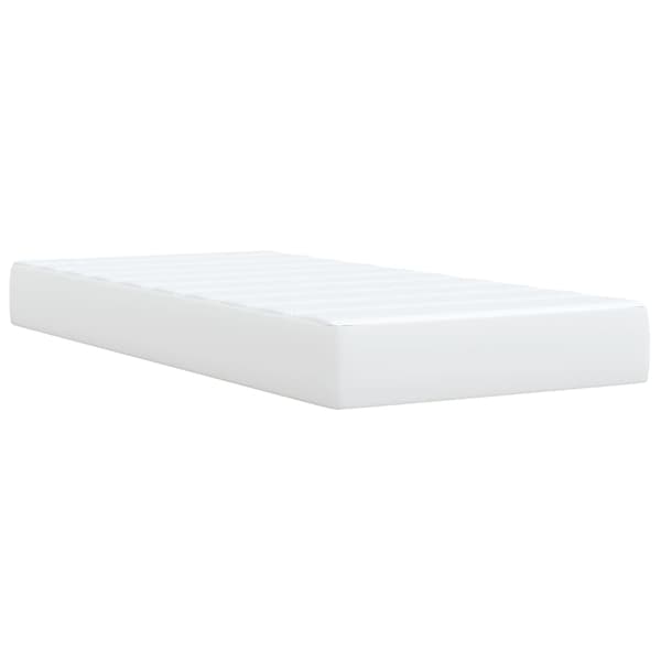 vidaXL Ramsäng med madrass vit 100x200 cm konstläder