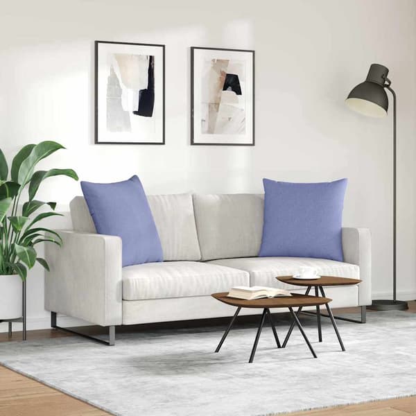 vidaXL Soffkuddar 2 st Blå 60 x 60 cm tyg