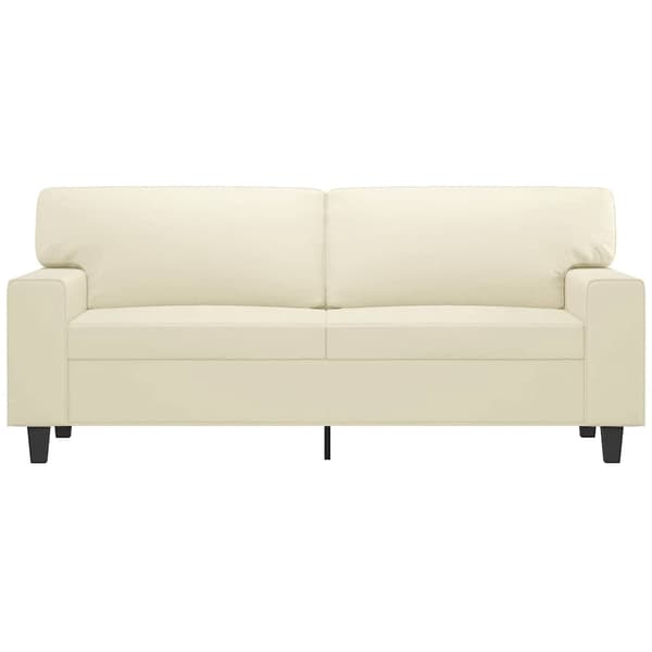vidaXL 2-sitssoffa Grädde 140 cm konstläder