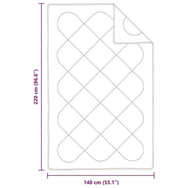 vidaXL Duntäcke Vit 200 x 155 x 4 cm Polyester