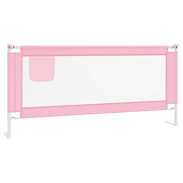 vidaXL Sängskena för barn rosa 200x25 cm tyg