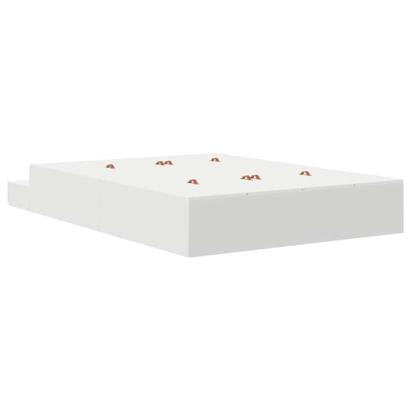 vidaXL Förvaringssängram med låda Vit 140 cm Konstruerat trä