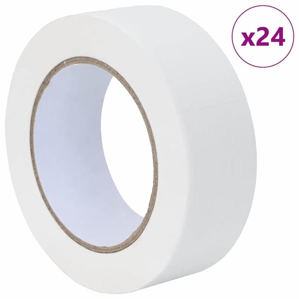 vidaXL Målare Maskeringstejp 24 st Vit 38mm x 50m Papper