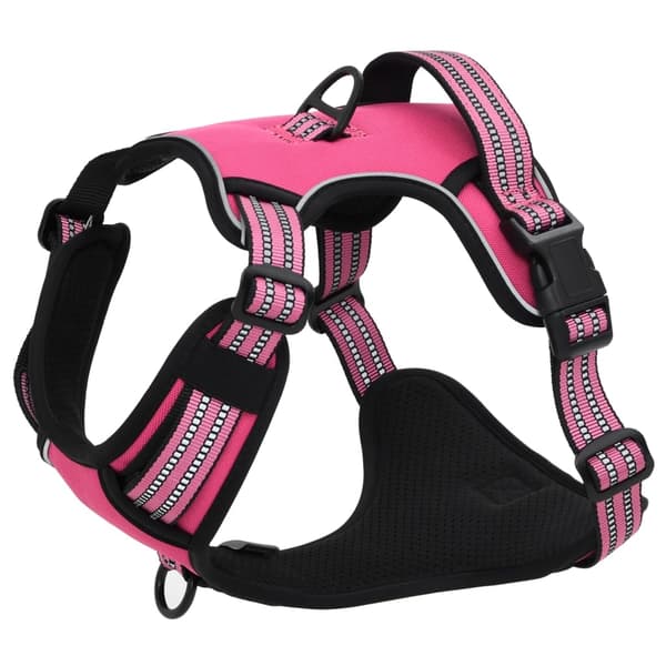 vidaXL Hundesele med reflekterende striper justerbar rosa L