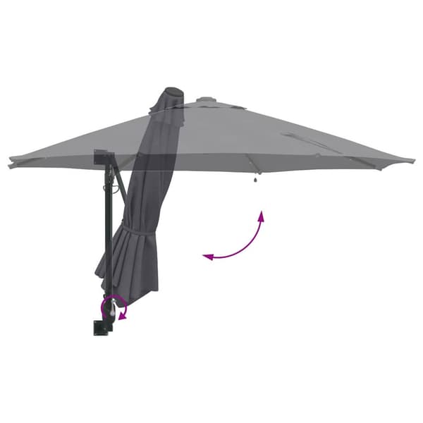 vidaXL Hageparasol Antrasitt 248 x 248 x 148 cm Polyester og stål