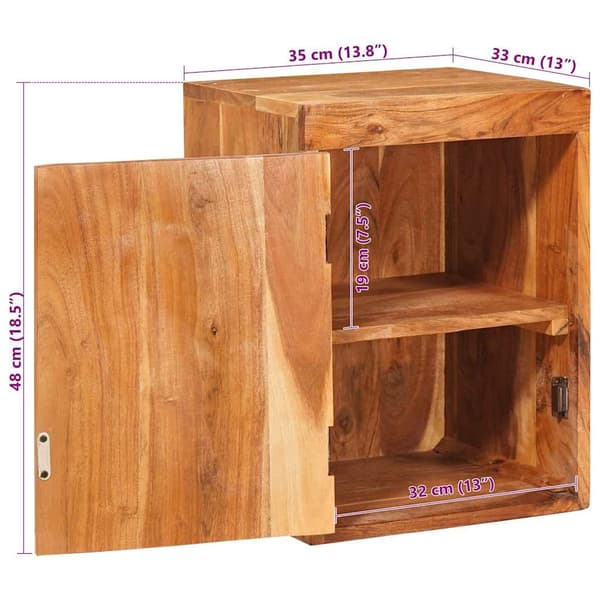 vidaXL Nattbord 2 pcs Brun 35 x 33 x 48 cm Solid akasietre