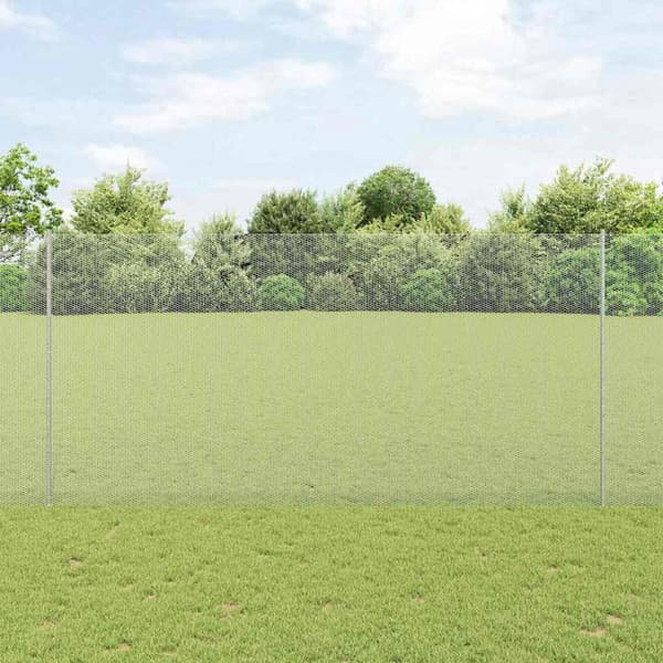 vidaXL Gjerde med innlegg. sølv 1.5 x 25 m Stål