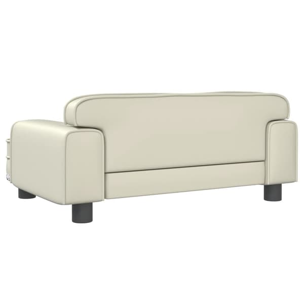 vidaXL Barnsoffa gräddvit 70x45x30 cm konstläder